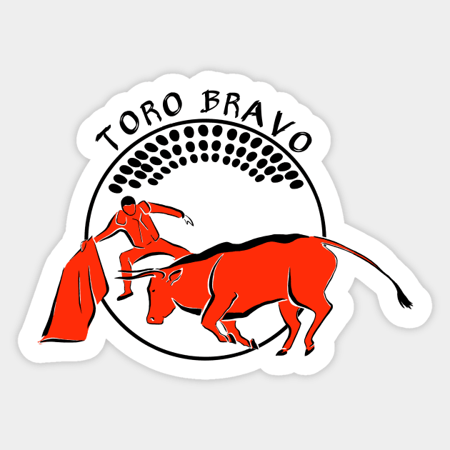 bullfighting attack Sticker by VicaVeresk